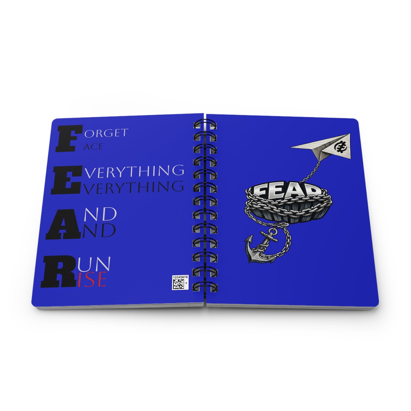 Fearless Spiral Journal — 'FEAR' Acrostic Motivational Notebook