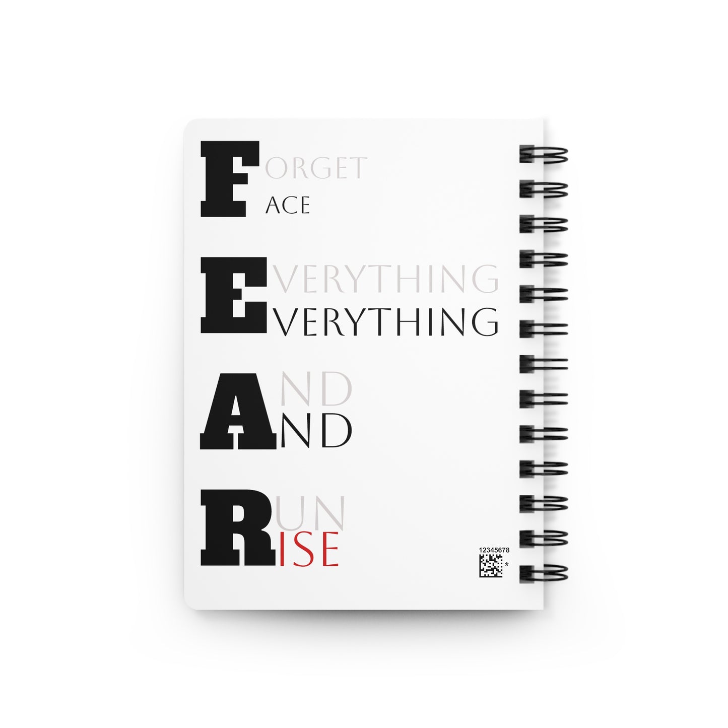 Fearless Spiral Journal — 'FEAR' Acrostic Motivational Notebook