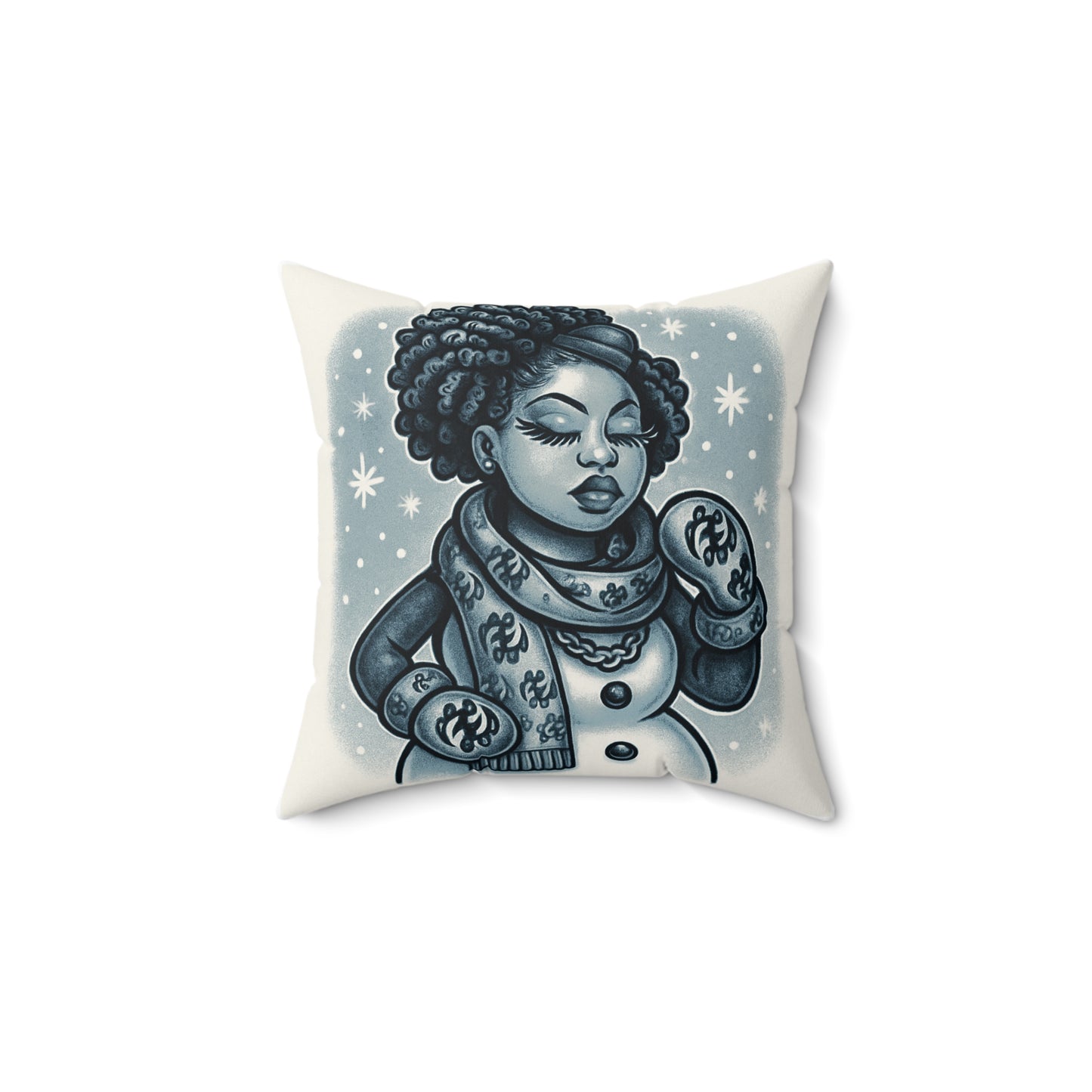 Winter-Themed Decorative Pillow - Let it Snow & Cozy Snow Lady Design