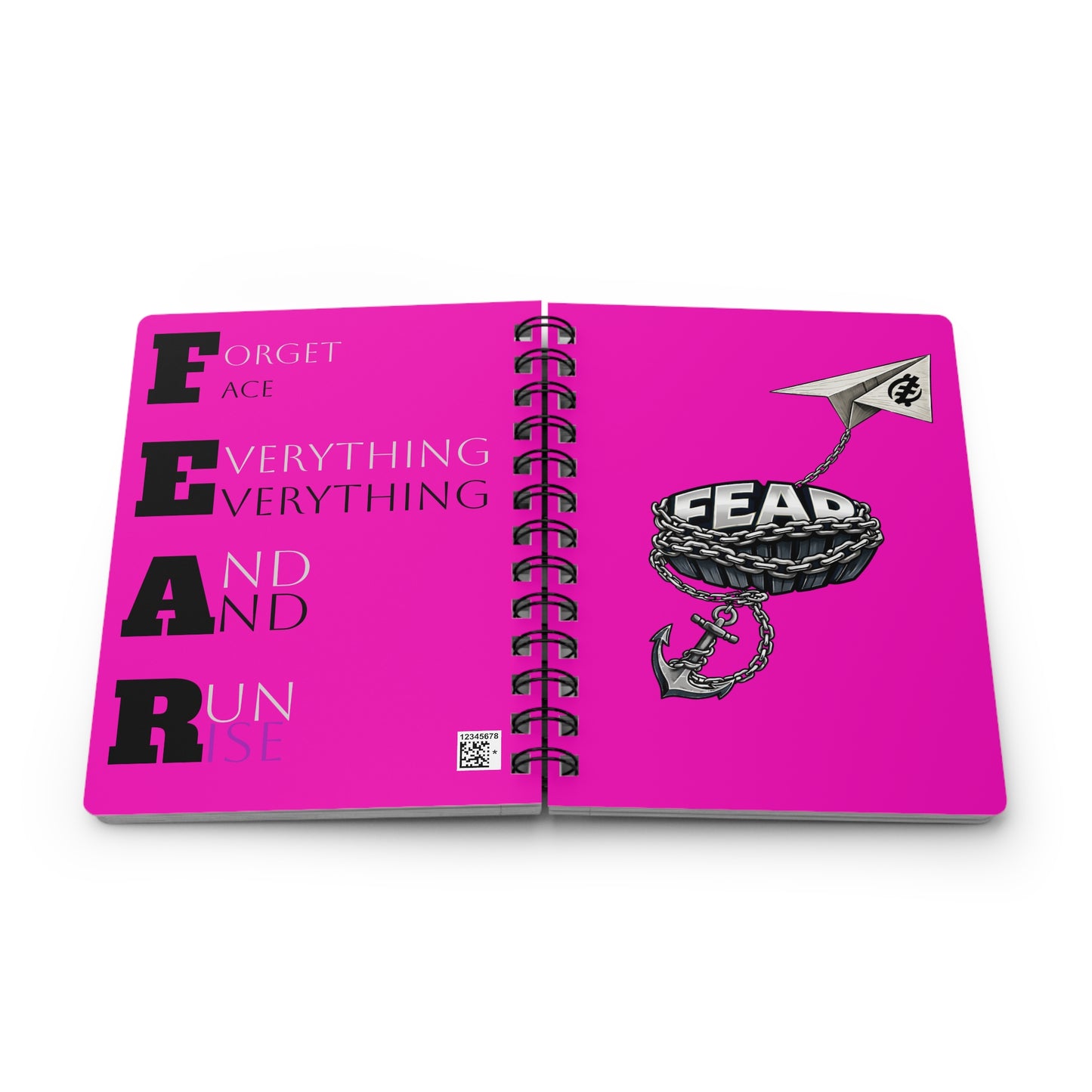 Fearless Spiral Journal — 'FEAR' Acrostic Motivational Notebook