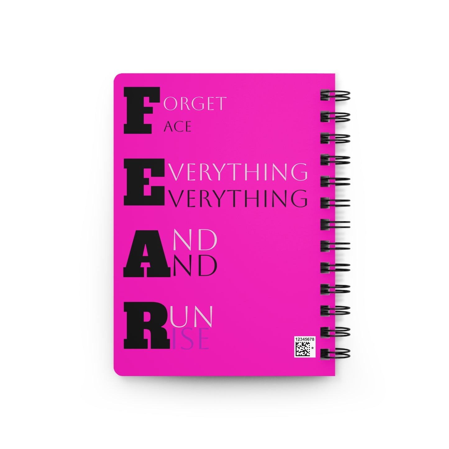 Fearless Spiral Journal — 'FEAR' Acrostic Motivational Notebook
