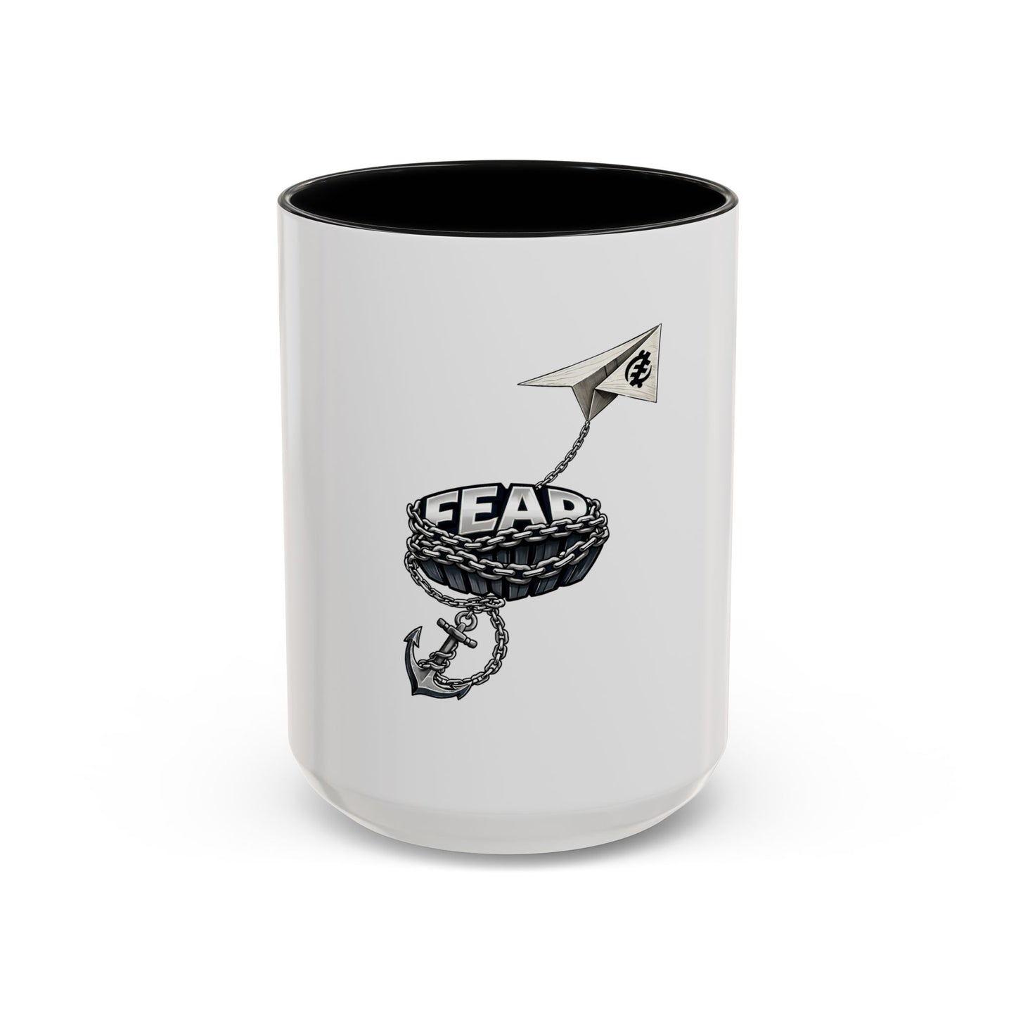 Anchor & Chain Coffee Mug — Nautical 'Fear' Design Accent Mug