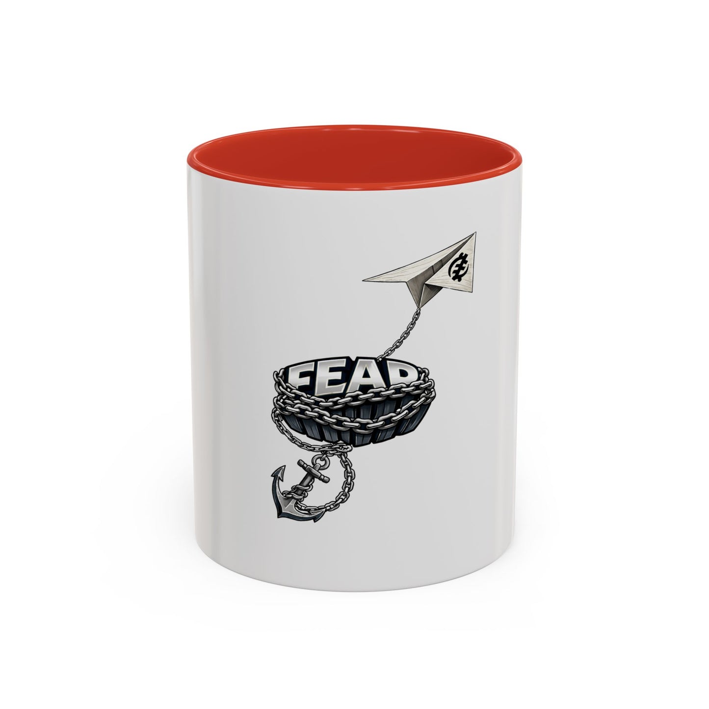 Anchor & Chain Coffee Mug — Nautical 'Fear' Design Accent Mug