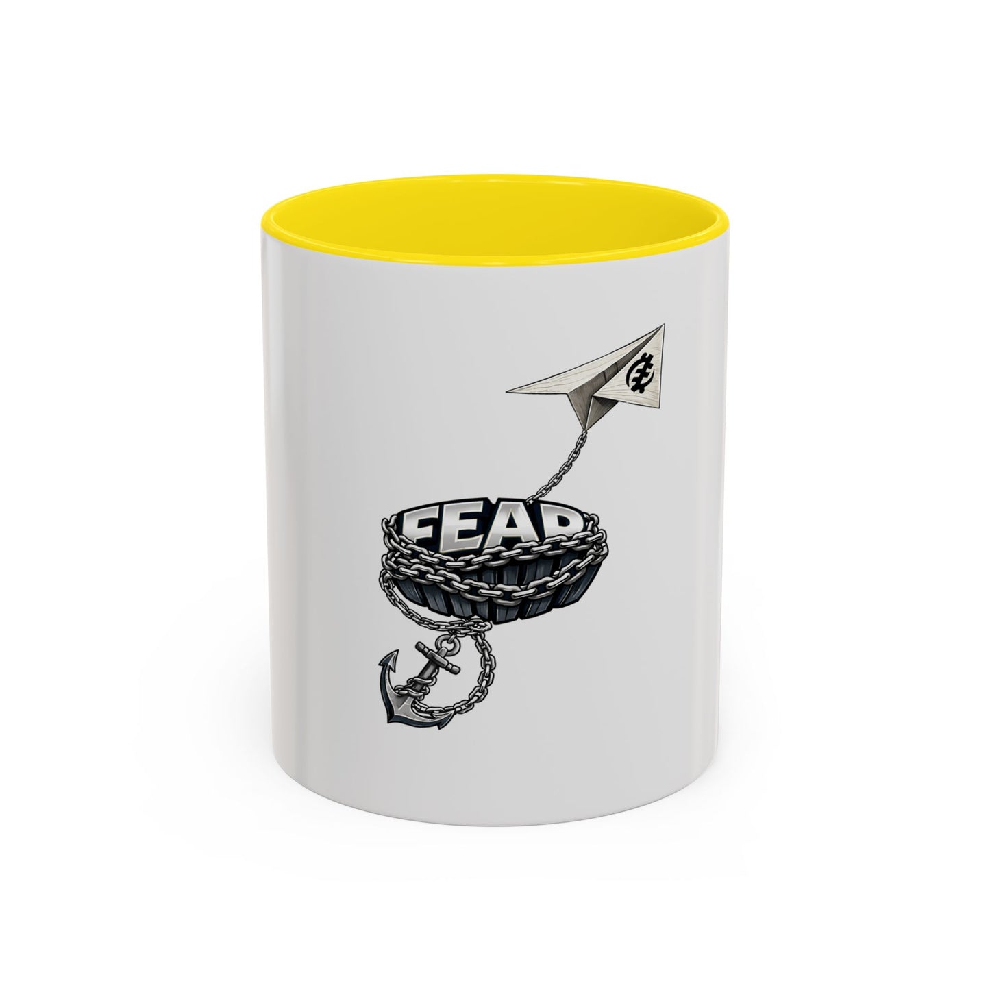 Anchor & Chain Coffee Mug — Nautical 'Fear' Design Accent Mug