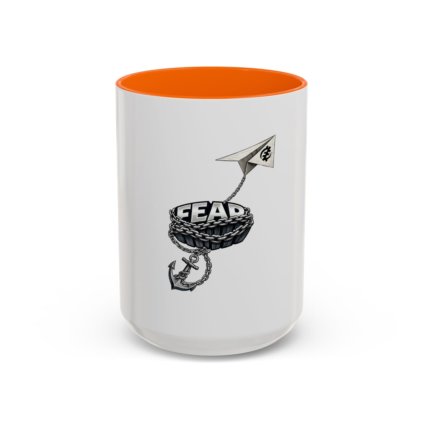 Anchor & Chain Coffee Mug — Nautical 'Fear' Design Accent Mug