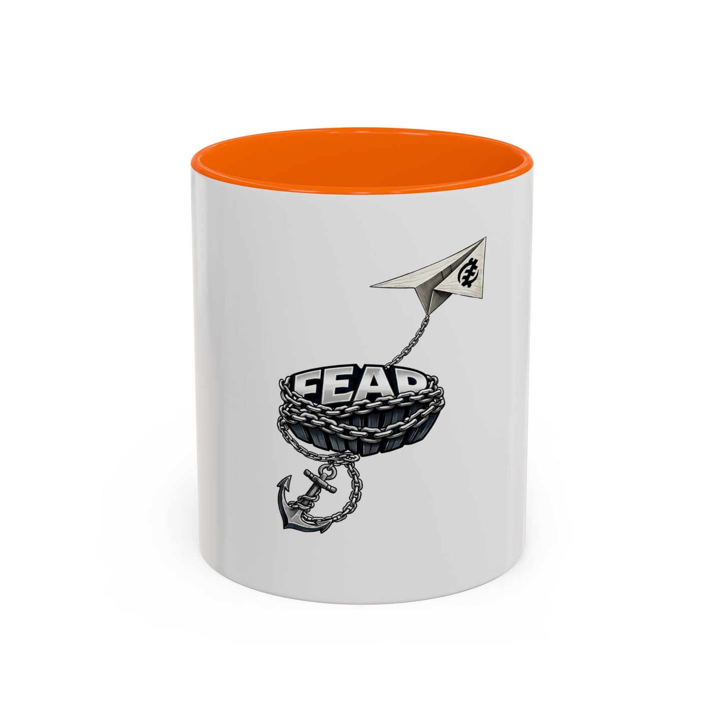 Anchor & Chain Coffee Mug — Nautical 'Fear' Design Accent Mug