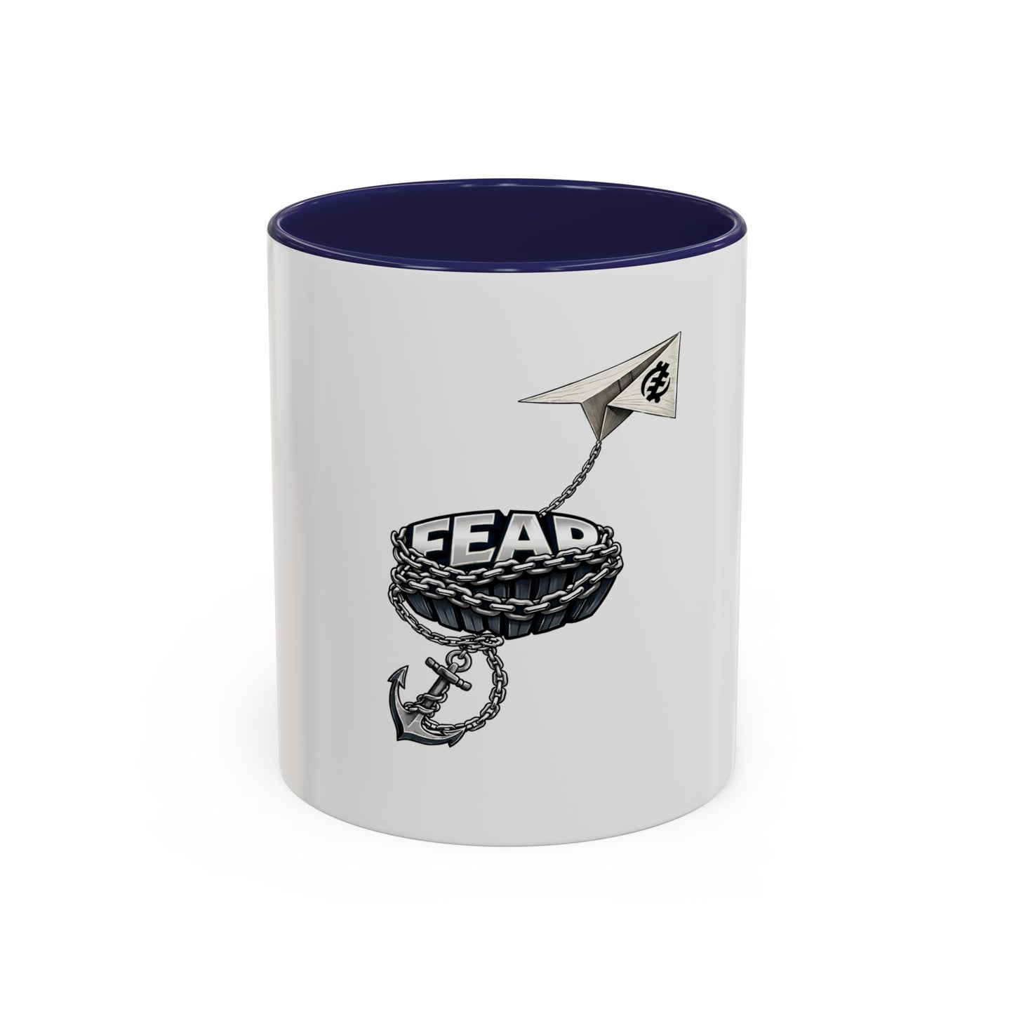 Anchor & Chain Coffee Mug — Nautical 'Fear' Design Accent Mug
