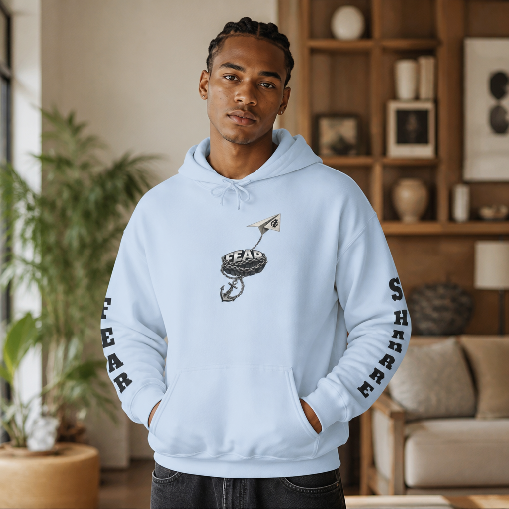 Fearless Snake & Paper Plane Hoodie — Minimal Retro Graphic Sweatshirt