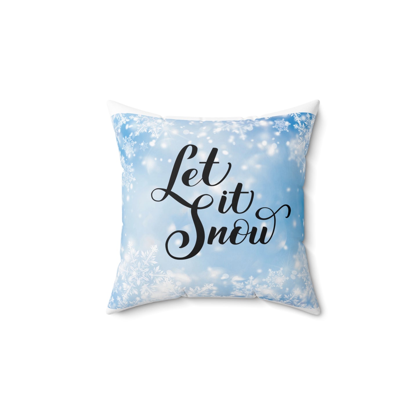 Winter Vibes Square Pillow - Let it Snow & Cool Snowman Design