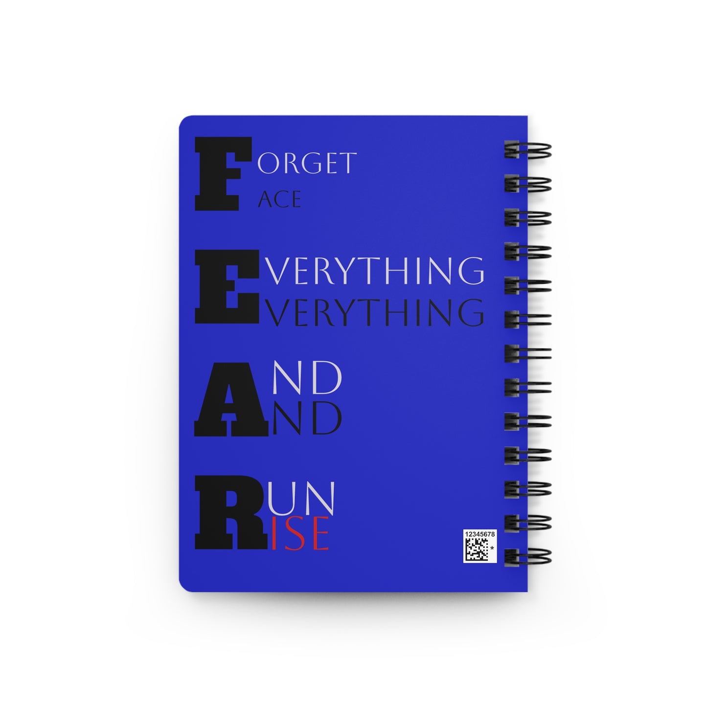 Fearless Spiral Journal — 'FEAR' Acrostic Motivational Notebook