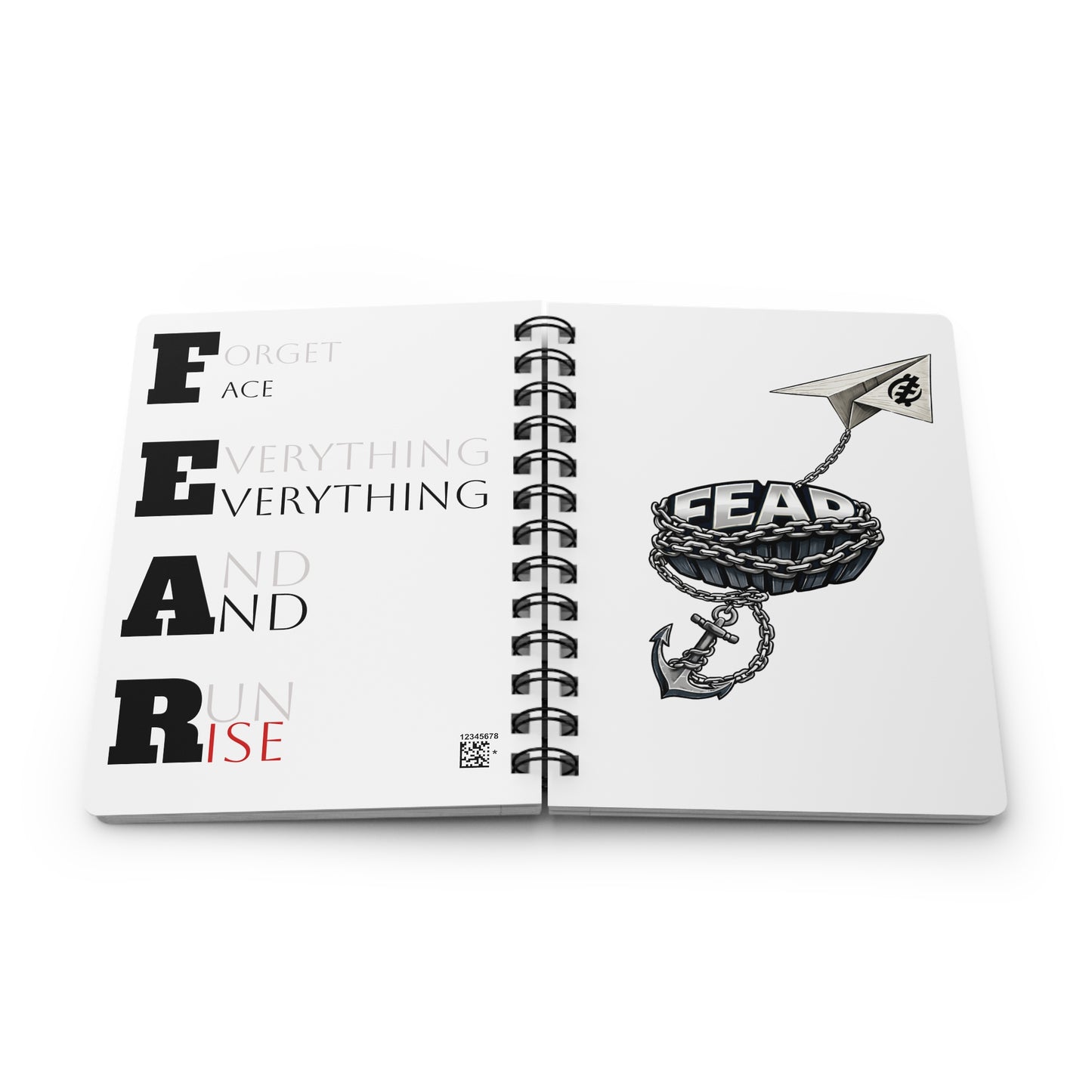 Fearless Spiral Journal — 'FEAR' Acrostic Motivational Notebook