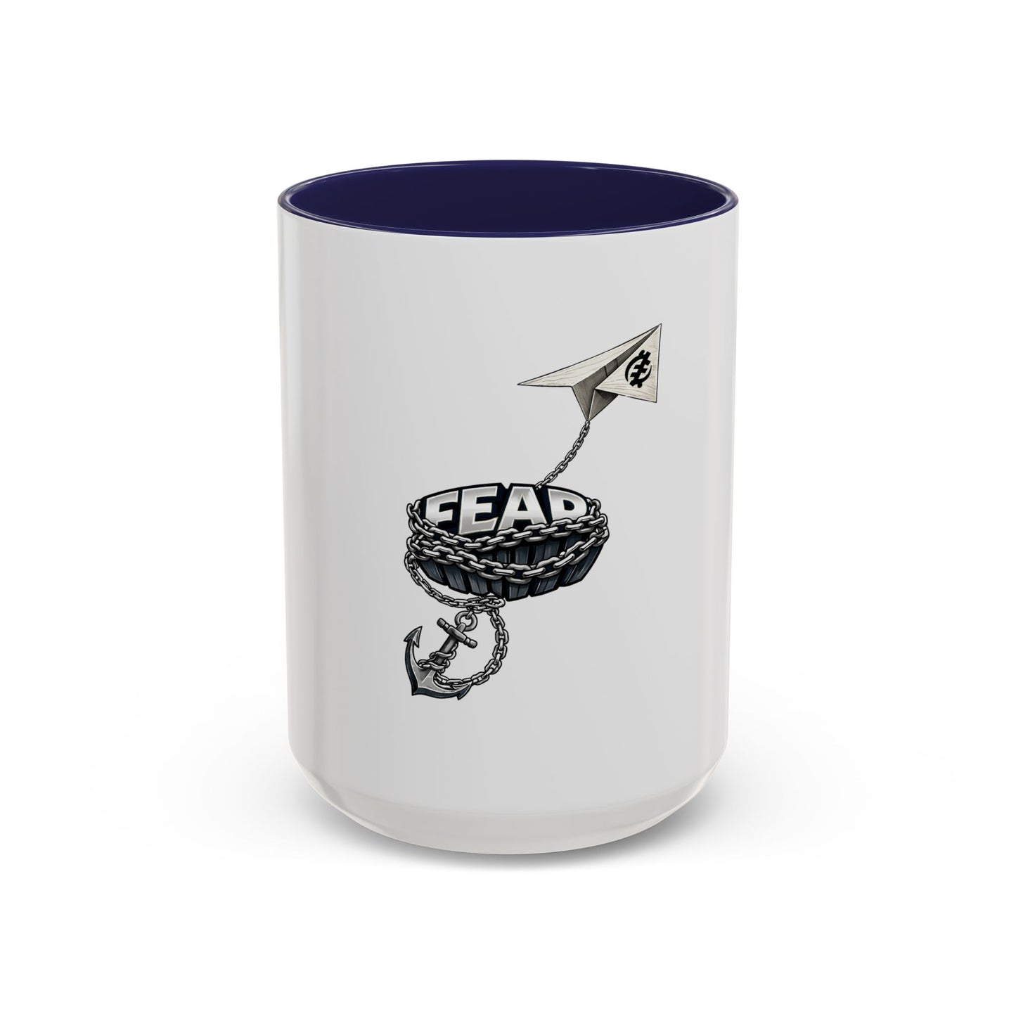 Anchor & Chain Coffee Mug — Nautical 'Fear' Design Accent Mug