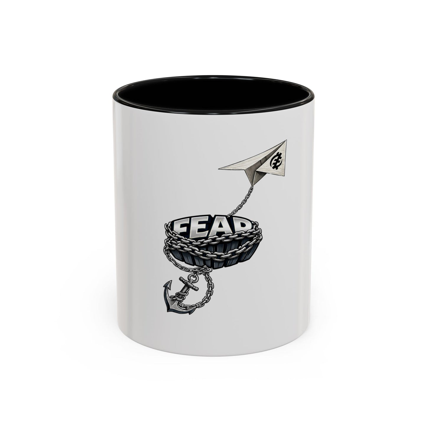 Anchor & Chain Coffee Mug — Nautical 'Fear' Design Accent Mug