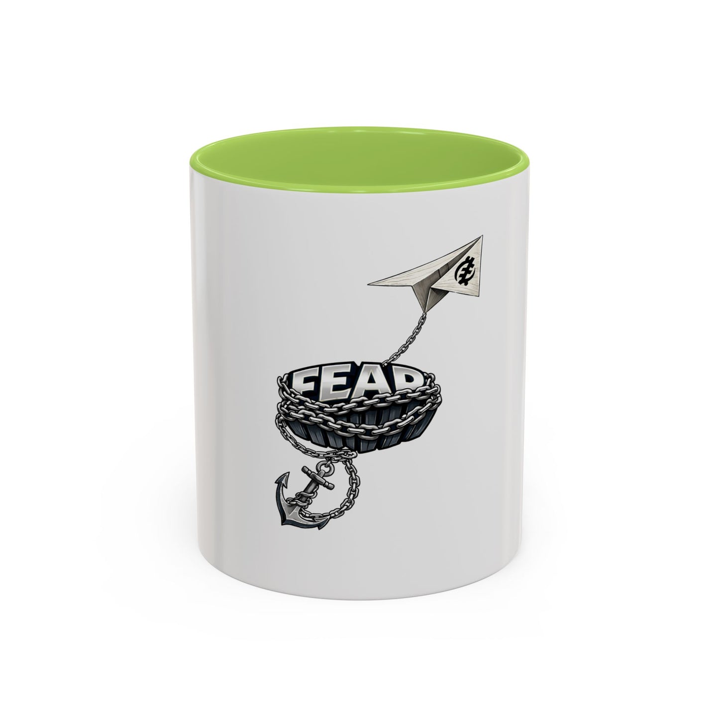 Anchor & Chain Coffee Mug — Nautical 'Fear' Design Accent Mug