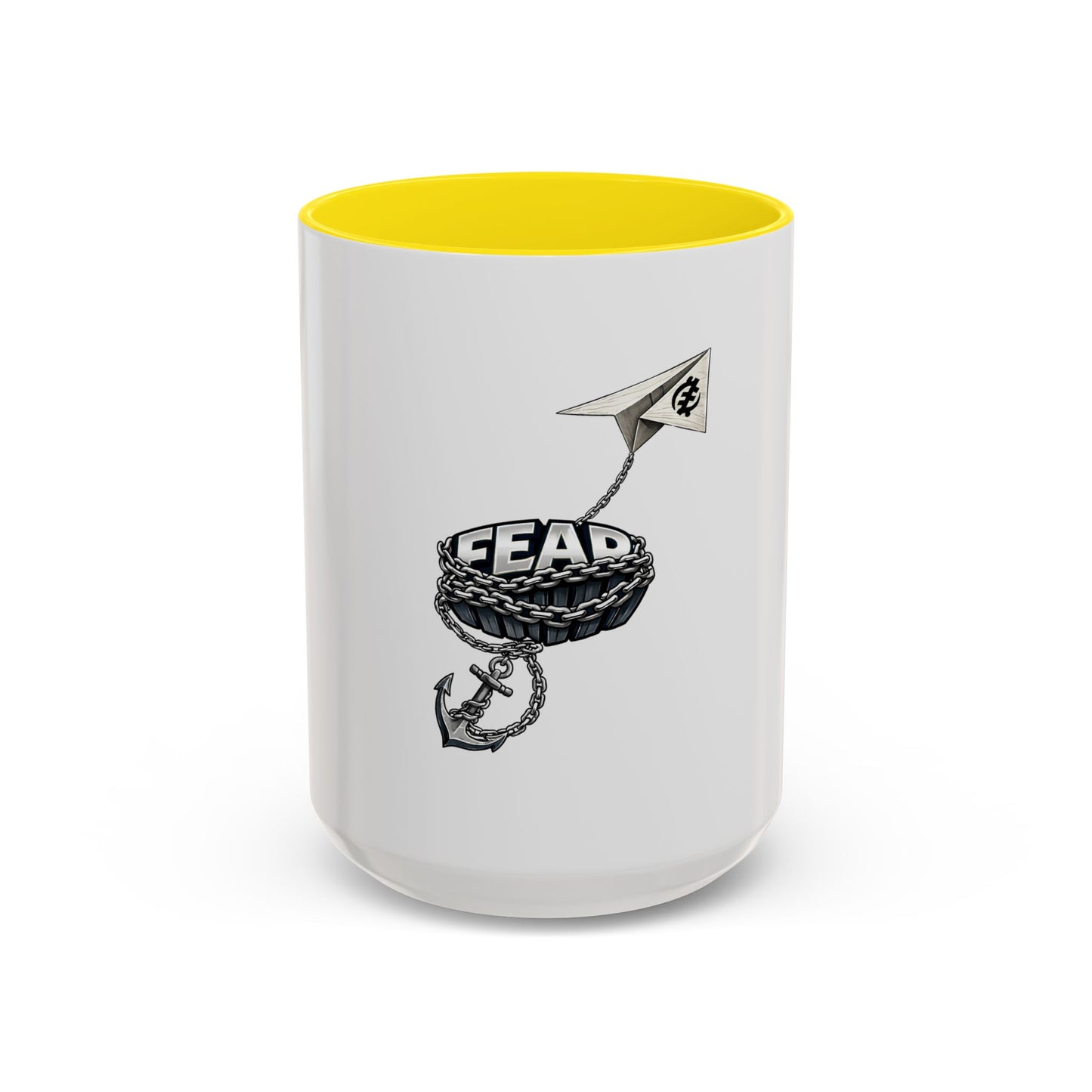 Anchor & Chain Coffee Mug — Nautical 'Fear' Design Accent Mug
