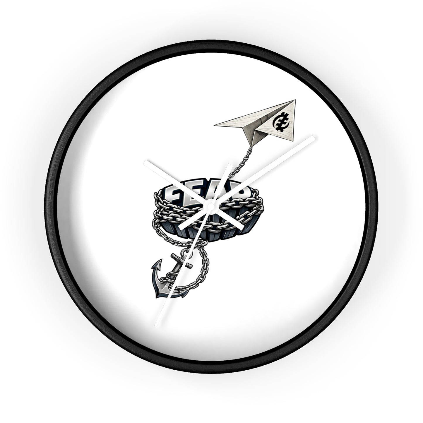 Nautical Anchor & Paper Plane Wall Clock — Minimalist Maritime Timepiece