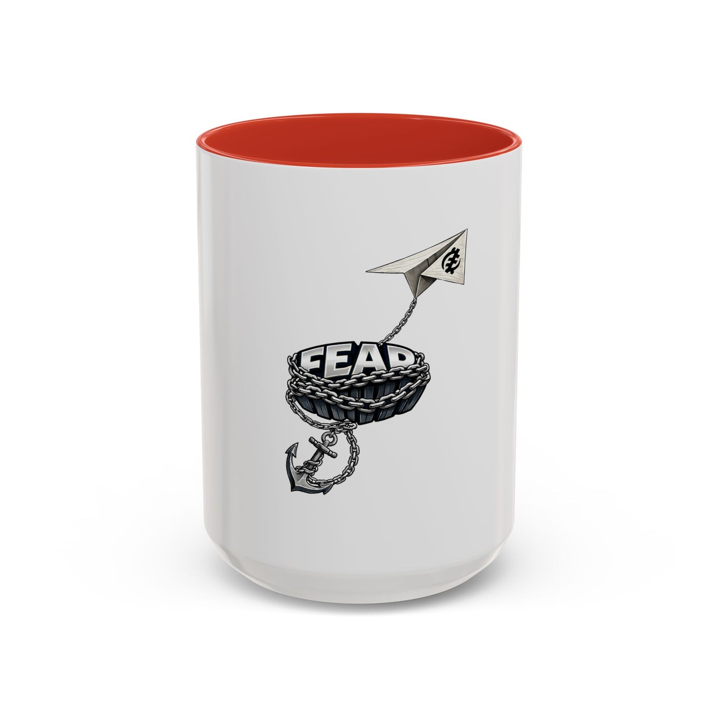 Anchor & Chain Coffee Mug — Nautical 'Fear' Design Accent Mug