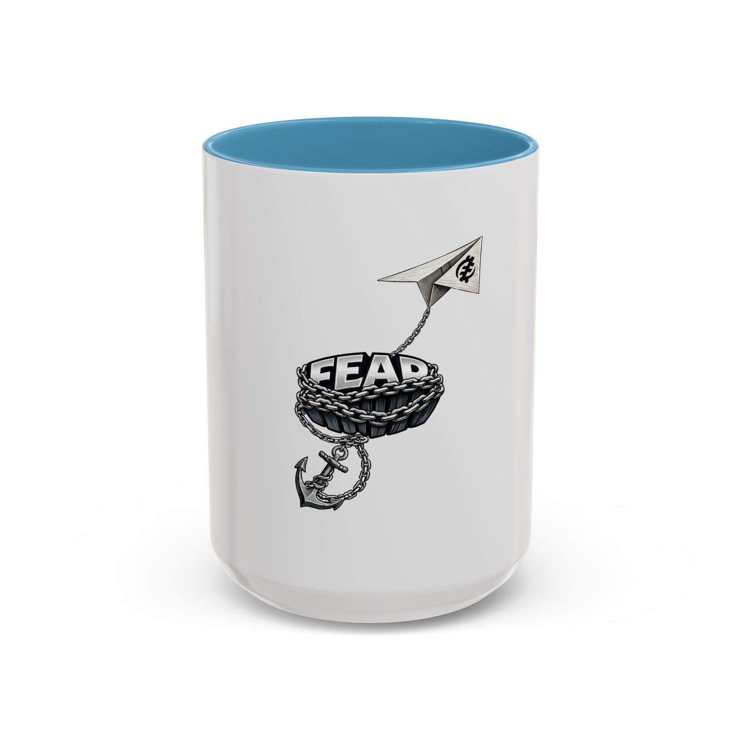 Anchor & Chain Coffee Mug — Nautical 'Fear' Design Accent Mug