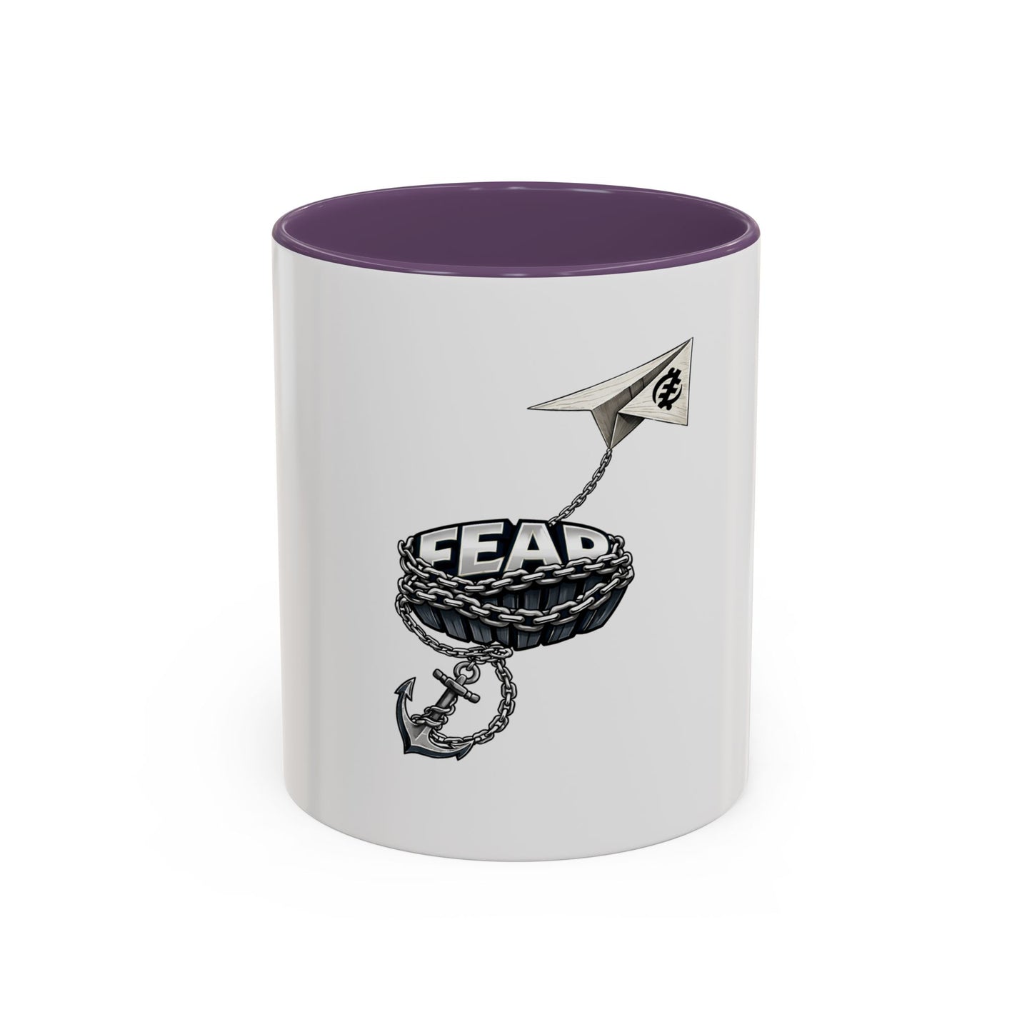 Anchor & Chain Coffee Mug — Nautical 'Fear' Design Accent Mug